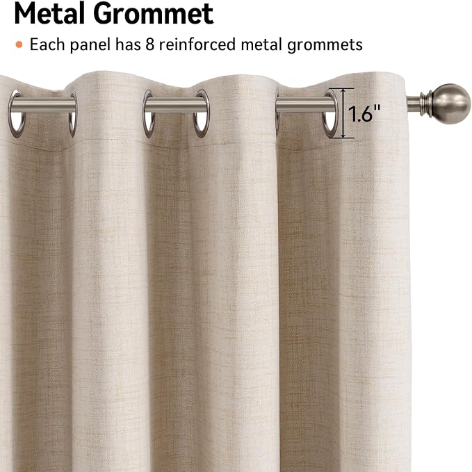 100% Blackout Linen Textured Short Small Curtains - Image 6