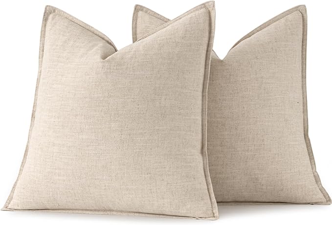 MIULEE Decorative Euro Sham Pillow Covers 26x26 Natural Beige | Boho Farmhouse​ - Image 6