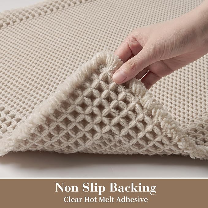 RESARE Waffle Bath Mat for Bathroom Non Slip Bathroom Rugs 18x30 Pale Beige | - Image 4