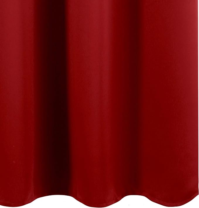 Red Thermal Blackout Curtains/52 x 72 Inch/Set of 2 Panels Room Darkening - Image 9