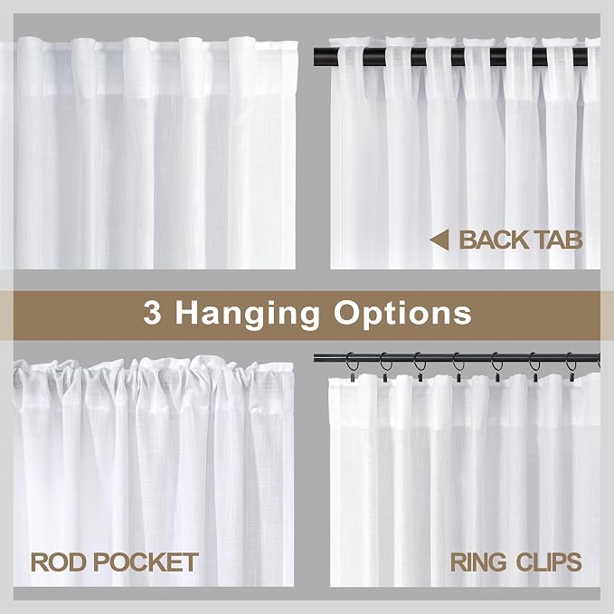 White Textured Curtains 72 Inch Length - Image 5