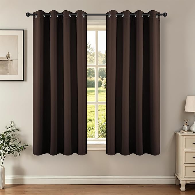 Joydeco Blackout Curtains 63 Inch Length 2 Panels Set, Thermal Insulated Long by JOYDECO