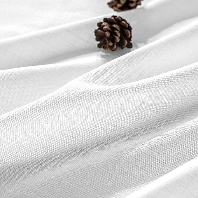 MIULEE White Linen Curtains 120 Inch Long 2 Panels - Image 2