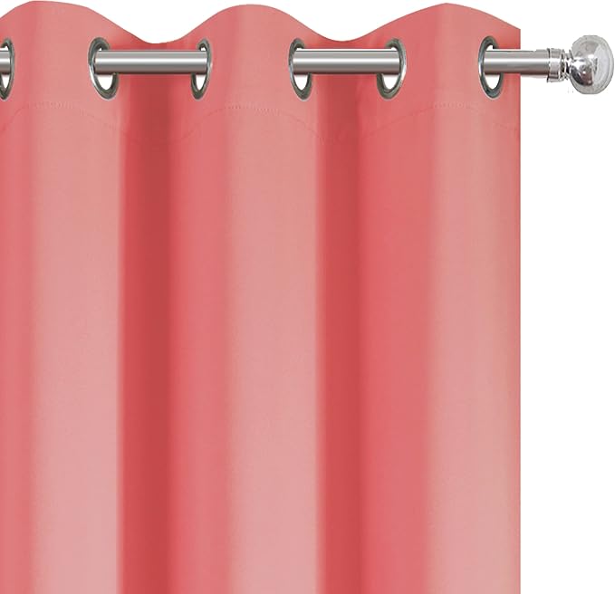 Coral Thermal Blackout Curtains/42 x 72 Inch/Set of 2 Panels Room Darkening - Image 7