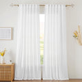 RYB HOME White Sheer Curtains for Living Room Patio Glass Door, W52 x L95 | by RYBHOME