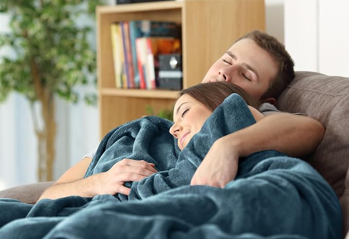 Utopia Bedding Soft Fleece Bed Blanket Throw Size Stone Blue | Microfiber Plush - Image 4