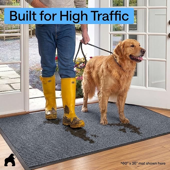 GORILLA GRIP Waterproof Traffic Guard Door Mat, Indoor Outdoor Heavy Duty - Image 7