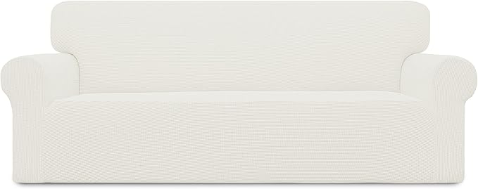 Easy-Going Stretch Oversized Sofa Couch Slipcover Washable Cream | 1-Piece by Easy-Going