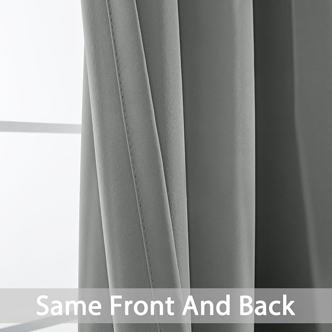 Yakamok Room Darkening Curtains 42x84 inch Length Dove Grey-Living Room | 2 - Image 3