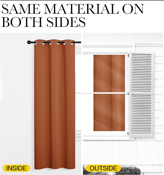 NICETOWN Halloween Burnt Orange Blackout Curtains - Image 6