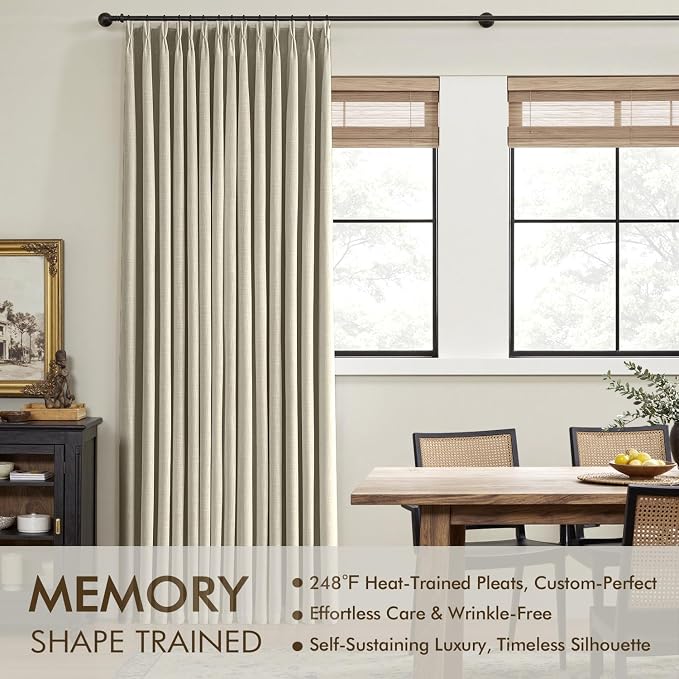 MIULEE Burlywood Birch Pinch Pleated 100% Blackout Curtains 40x96 Inches | Room - Image 3