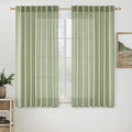 MIULEE Sage Green Linen Curtains 42x63 Inch Length 2 Panels by MIULEE