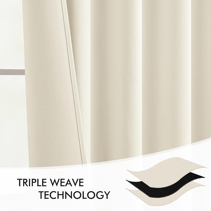 MIULEE Birch Back Tab Blackout Curtains 52x84 Inch Length 2 Panels Set | Rod - Image 7