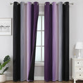Black and Purple Ombre Blackout Curtains 84 Inch Long | Room Darkening Curtains by ESTELARTEXTILER