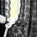 YJ YANJUN Vintage Lace Curtains 45 Inch Length-Victorian Dark Floral Pattern by YJYANJUN