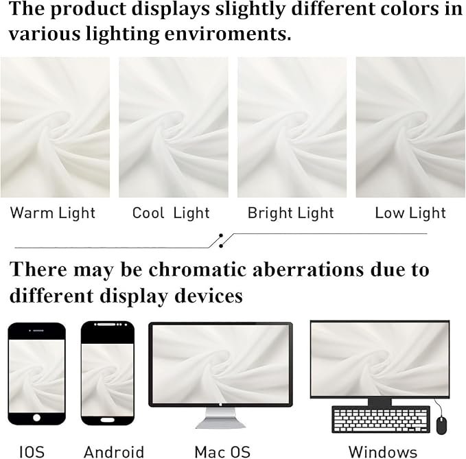 Ivory Sheer Curtains 63 Inch Length 2 Panels Set, Rod Pockets Voile Bedroom - Image 7