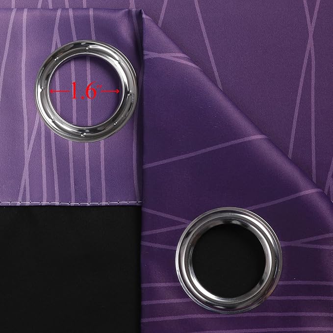 Black and Purple Ombre Blackout Curtains 72 Inch Length | Room Darkening - Image 7