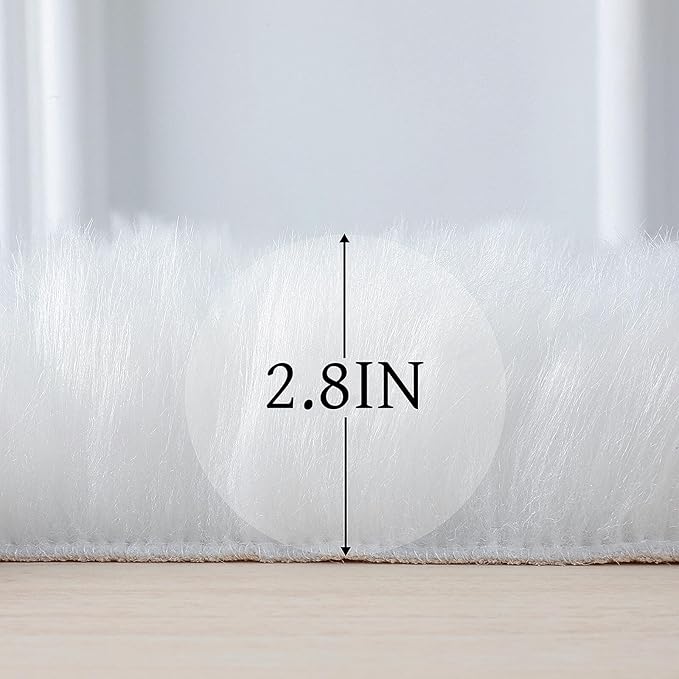 linmopm Faux Fur Sheepskin Rug, 5x7 ft | Shag Fluffy Fuzzy, High-Density Cushion - Image 2