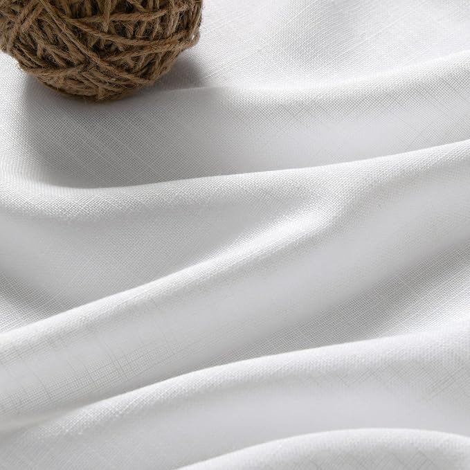 Linen White Curtains 120 inch Extra Long - Image 3