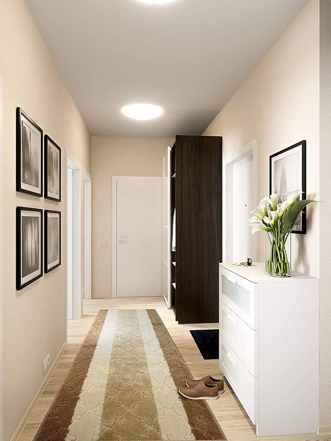 Custom Length Hallway Runner Rug, Slip Resistant, Trellis Beige, 26 Inch X 3 - Image 3