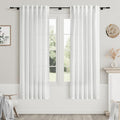 White Linen Curtains 63 Inches Long by Nanspring