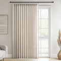 Topfinel 108 Inch Pinch Pleated Linen Curtains 1 Panels, Oatmeal Semi Sheer by Topfinel