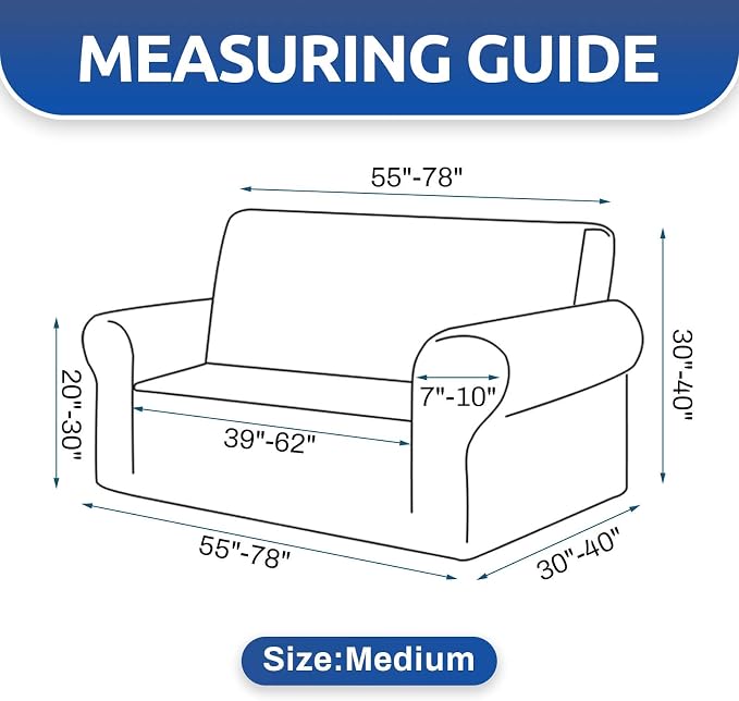 Stretch Loveseat Couch Cover, 2 Cushion Couch Slipcover, Khaki | 1-Piece - Image 5