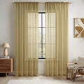 MIULEE Dark Gold Sheer Curtains 84 Inches Long 2 Panels, 54 X 84 Inches | Light by MIULEE