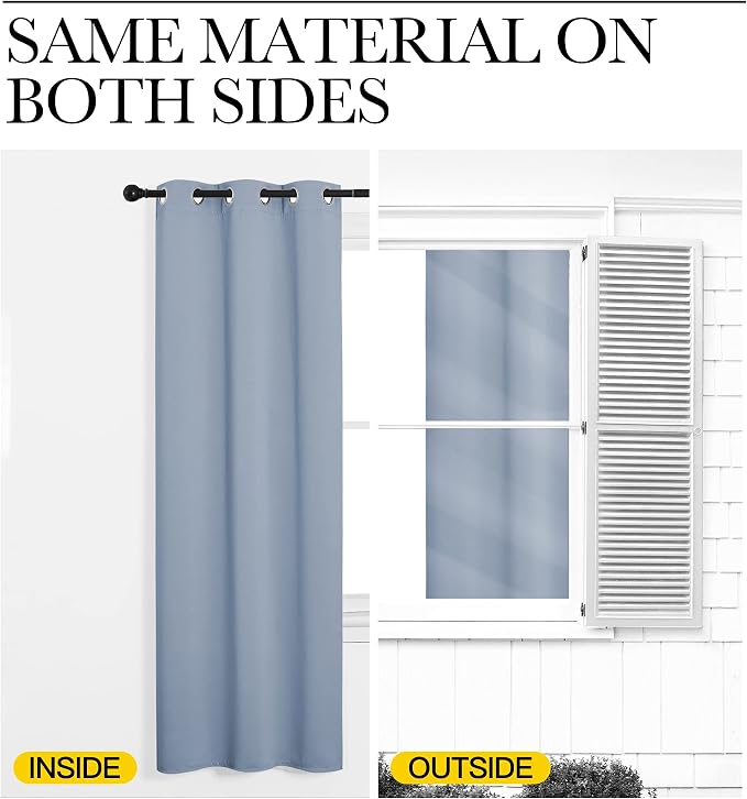 NICETOWN Vintage Blue Blackout Curtains 78 inches Length - Image 5