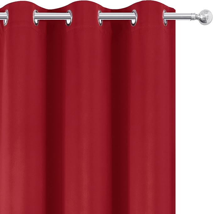 Bright Red Blackout Curtains 66 x 63 Inch Length/Set of 2 Curtain - Image 7