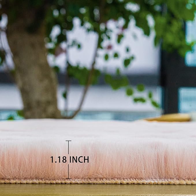 ORINOVA Pink Washable Fluffy 5x8 Area Rugs - Image 7