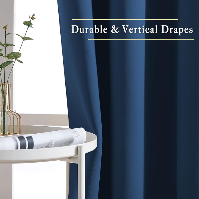 NICETOWN Blackout Moroccan Blue Curtains - Image 5
