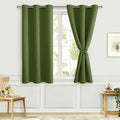 Blackout Curtains for Bedroom, Olive Green, 38 x 45 Inch 2 Panels | Thermal by Hiasan