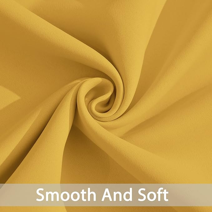 Yakamok Room Darkening Curtains 52x84 inch Long Mustard Yellow-Living Room | 2 - Image 5