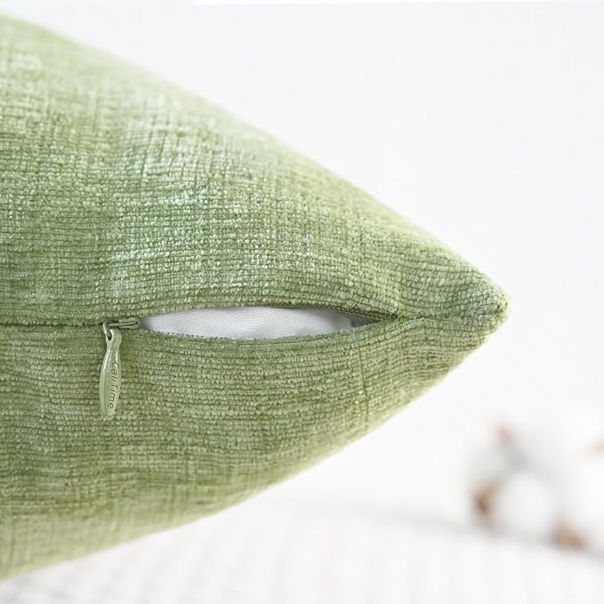 CaliTime Decorative Couch Throw Pillow Covers 22 X 22 Inches Sage Green | Pack - Image 3