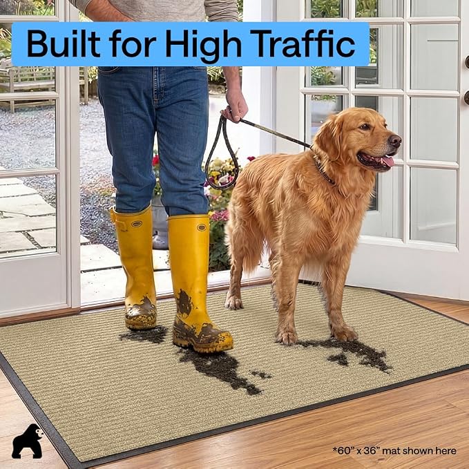 GORILLA GRIP Waterproof Traffic Guard Door Mat, 2 Pack Indoor Outdoor Durable - Image 7