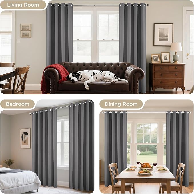 Joydeco Long Blackout Curtains for Bedroom & Living Room 120 Inch 2 Panels | - Image 6