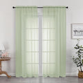 Sheer Curtains 72 Inches Long 2 Panels Set, Light Filtering Sheer Curtain Rod by OWENIE