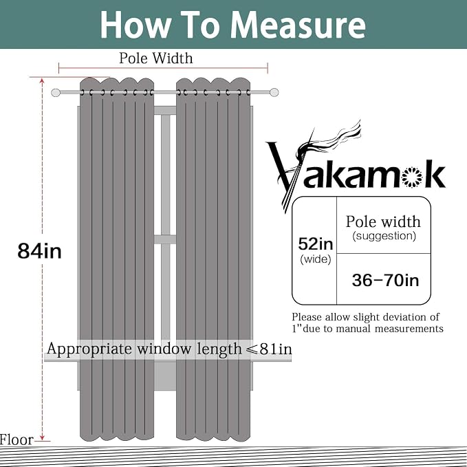 Yakamok Room Darkening Curtains 52x84 inch Length Dove Grey-Living Room | 2 - Image 7