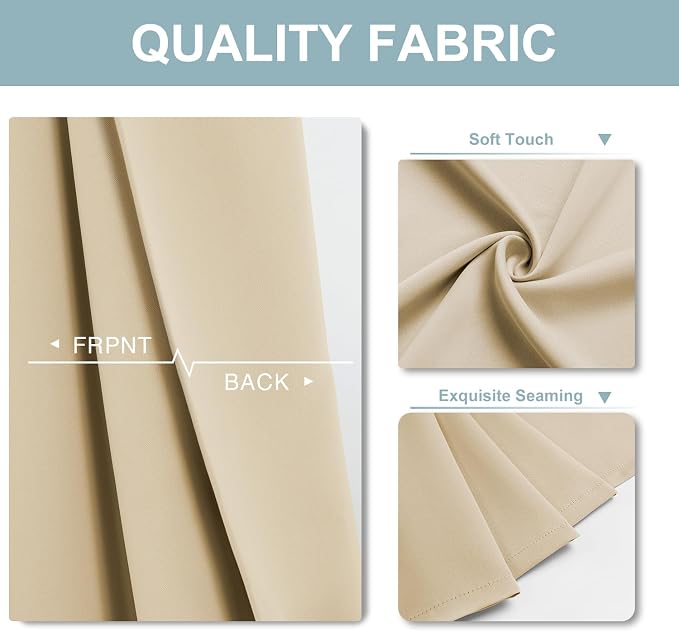 ChrisDowa Blackout Curtains for Bedroom and Living Room 48 Inches Long | 2 - Image 3