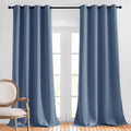 NICETOWN Stone Blue Blackout Curtains 90 inches Long, Grommet Thermal Insulated by NICETOWN