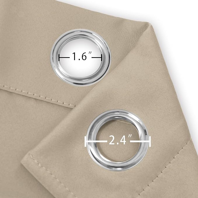 Blackout Curtains 42 x 63 inch/Khaki Curtains Set of 2 Panels/Thermal Insulated - Image 5