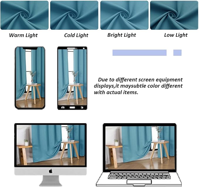 Simplebrand Ava Turquoise Short Blackout Curtains - Image 8