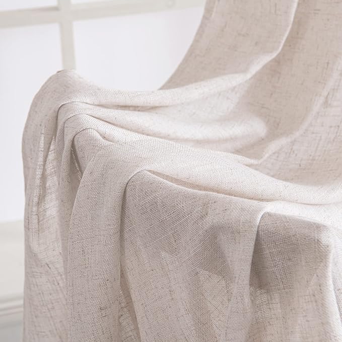 MIULEE White Linen Curtains 52x84 Inch - Image 6