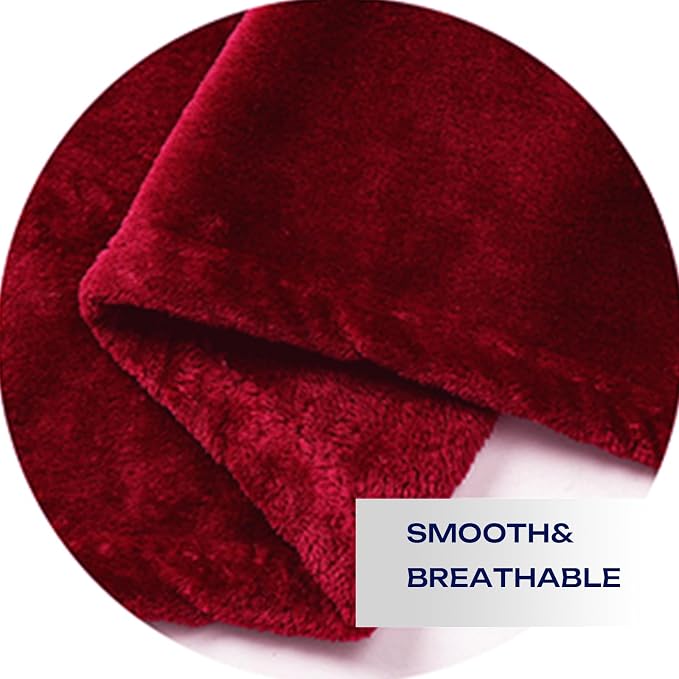 Red Fleece Plush Throw Blanket 50"x60"for Couch Sofa Fuzzy Cozy Flannel | Super - Image 4