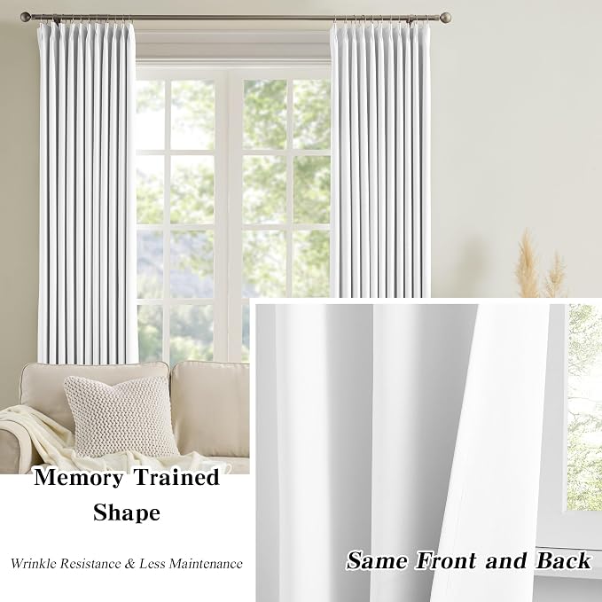 Extra Long Pleated Curtains 120 Inches Long 10 ft Length, Luxury Pinch Pleats - Image 6