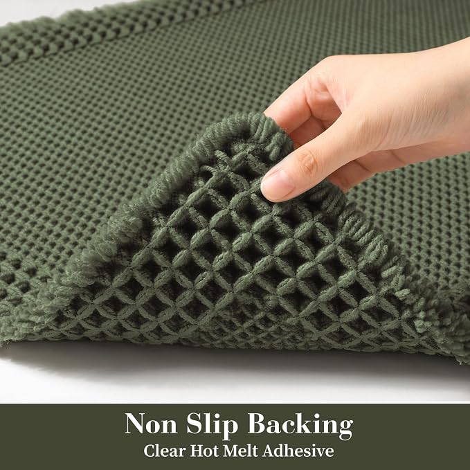 RESARE Waffle Bath Mat for Bathroom, Non Slip Bathroom Rugs 17"x24" Green | - Image 4