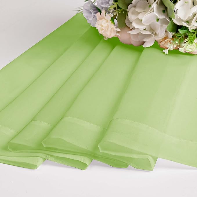 Sheer Lime Curtains for Bedroom Living Room 78 Inches Long 2 Panels Set - Image 7