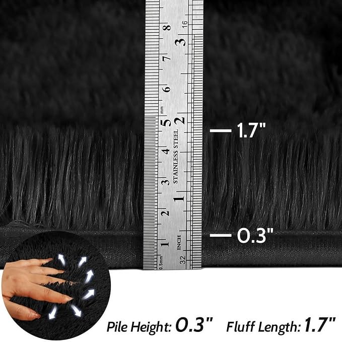 6x9 Area Rug Fluffy Shaggy Ultra Soft Faux Fur Non-Slip Machine Washable Carpet - Image 8