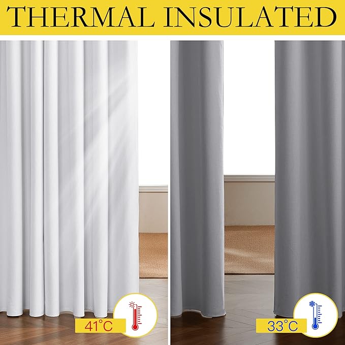 NICETOWN Back Tab 100% Blackout Linen Curtains - Image 5